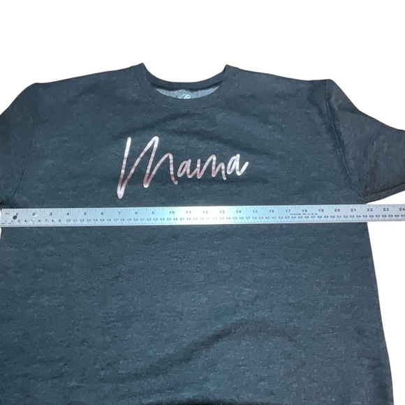 BLONDE AMBITION Cotton / Poly Blend Charcoal Sweatshirt Rose Gold ‘MAMA’ Graphic - Picture 6 of 8